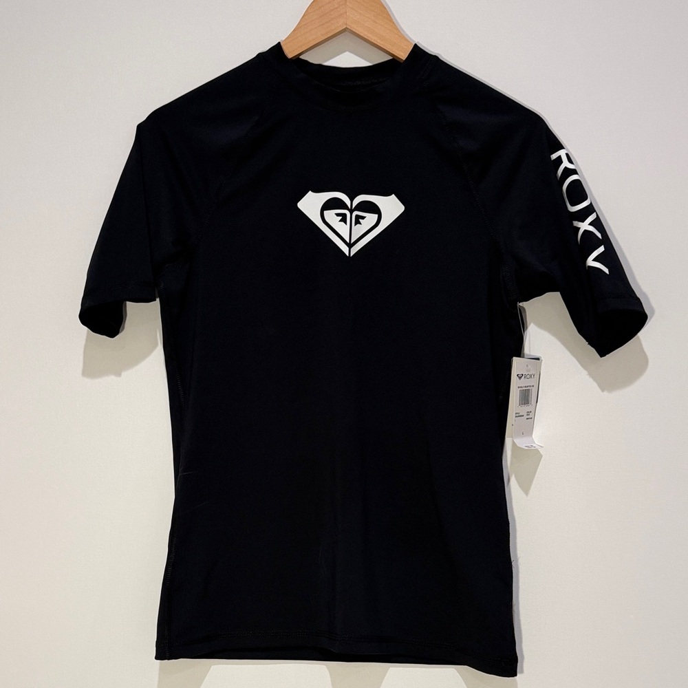 Roxy Black Short Sleeve Rash-guard UPF 50+